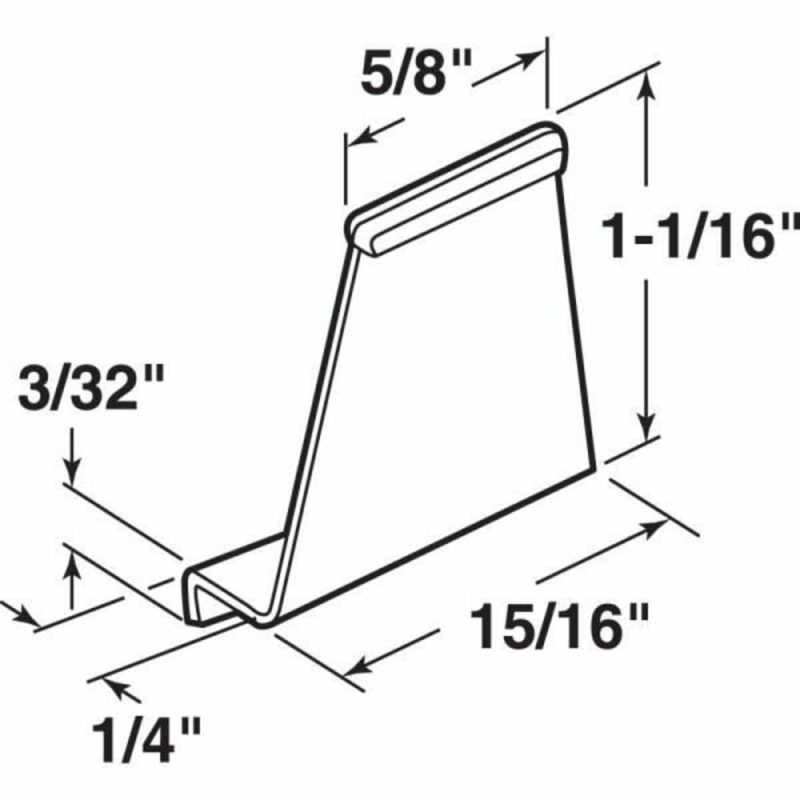 Lift Spline Channel Pull Tab, 15/16 Inch Width X 1-1/16 Inch Reach, Package Of 6