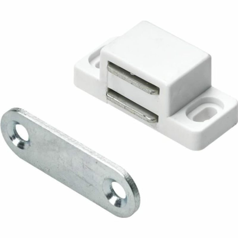 Magnetic Catch, Small, White, Package Of 25