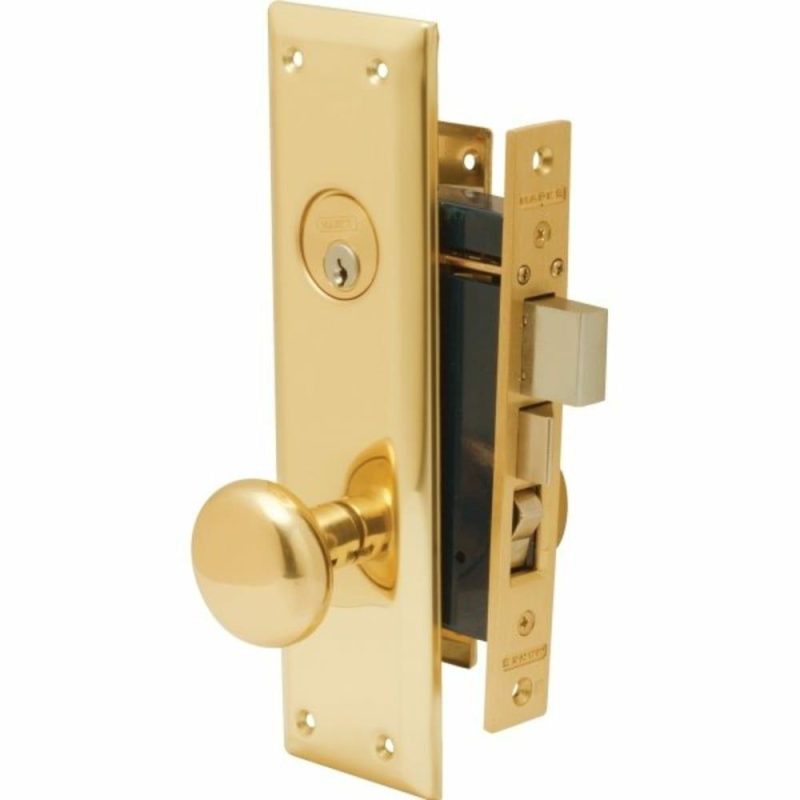 Metro Entry Mortise Lock Right Hand Brass