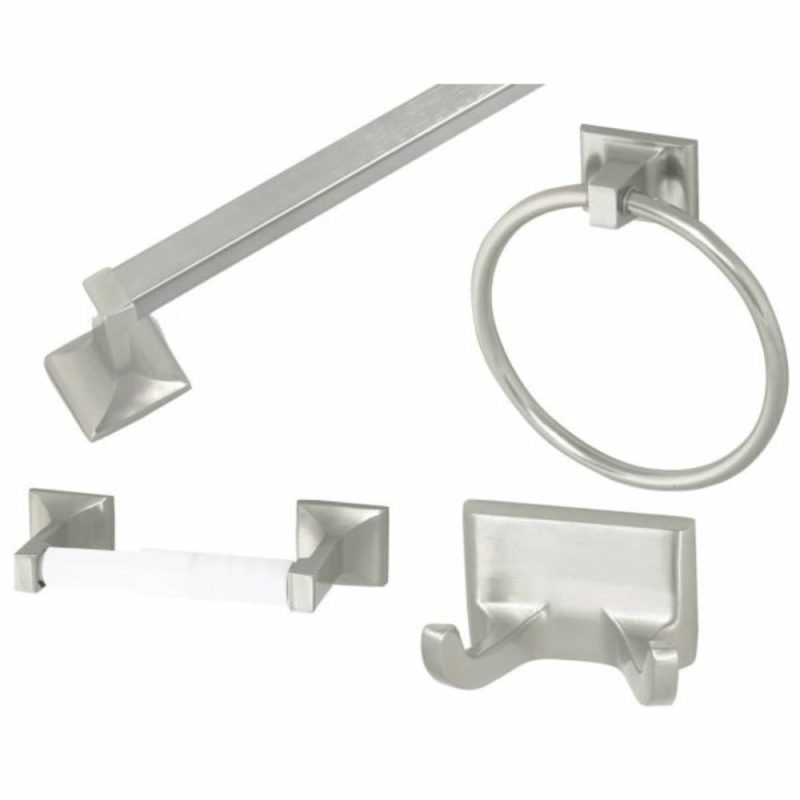 Millbridge 4-Piece Bathroom Kit, Satin Nickel Finish