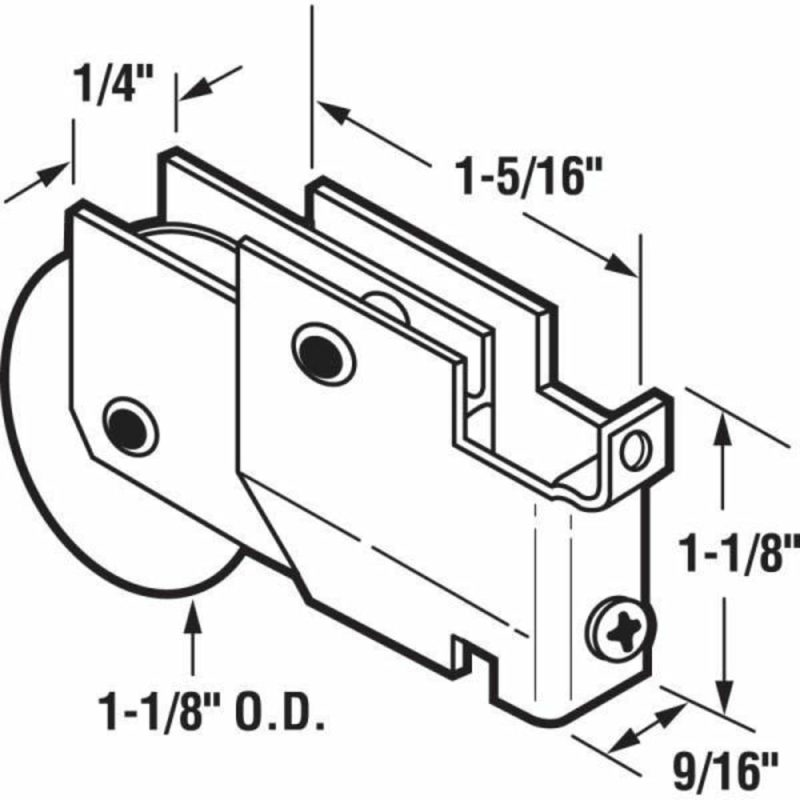 Mirror Dr Rl, 1-1/8 In. Ball Bear Stl Grv Rl