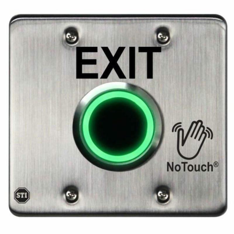 Notouch Stainless Steel Button, Exit Label