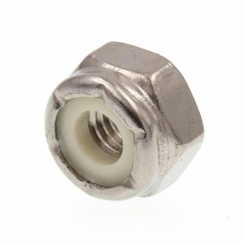 Nylon Insert Lock Nuts, #10-32, Stainless Steel, Package Of 50