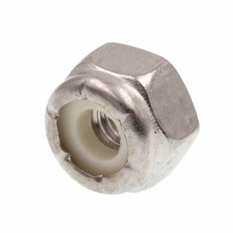 Nylon Insert Lock Nuts, #8-32, Stainless Steel, Package Of 50