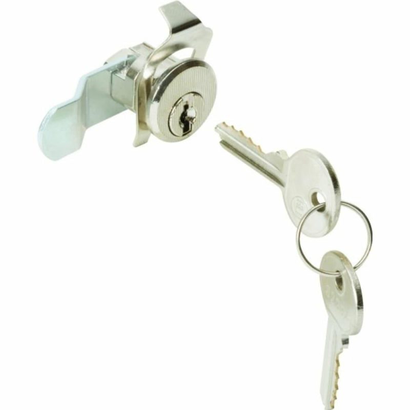 Offset Cam C8714 Mailbox Lock, Na14 Keyway, Nickel Finish