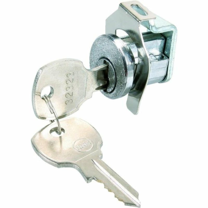 Offset Cam C8715 Mailbox Lock, 5-Pin, Na14 Keyway, Nickel Finish