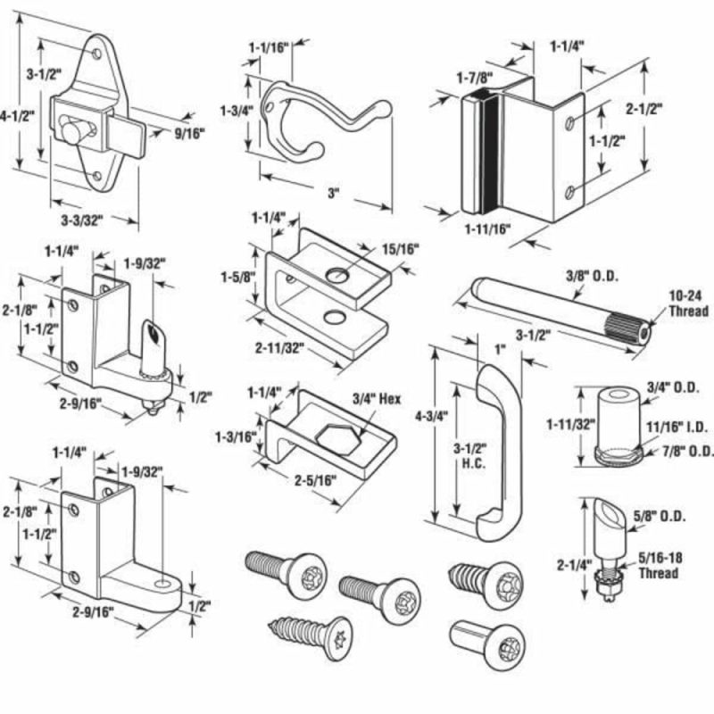 Out-Swinging Door Pack 1indoor 1-1/4inpost Zamak Chrome Kit