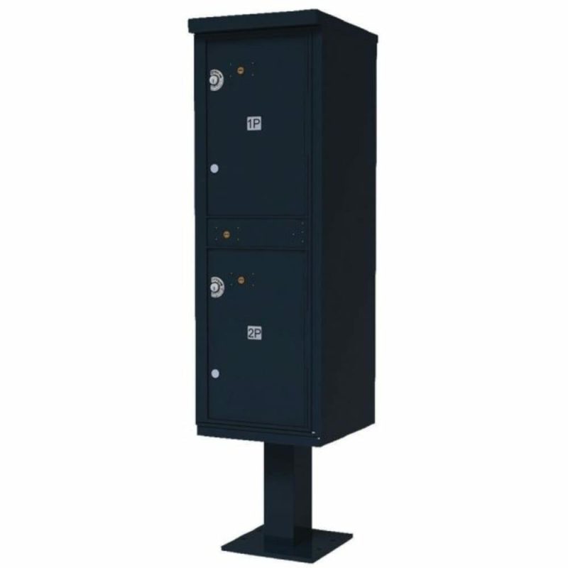 Outdoor Parcel Locker With 2 Outdoor Parcel Lockers, Black