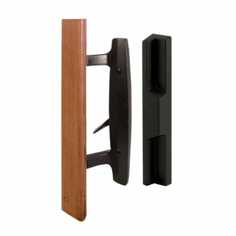 Patio Dr Ms Handle, Blk Dcst W/ Wood Handle, Outside Pull