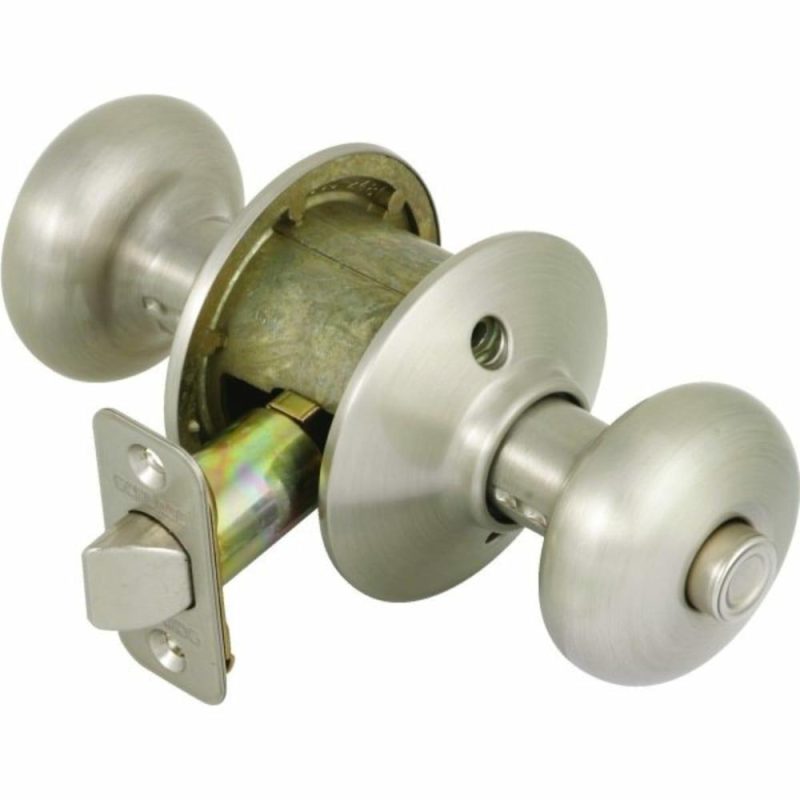 Plymouth F Series Knob, Privacy, Grade Aaa, Die Cast Zinc, Satin Nickel