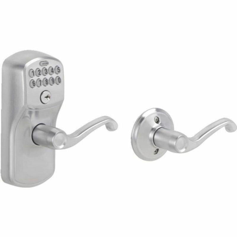 Plymouth Keypad Deadbolt With Auto Lock, Satin Nickel