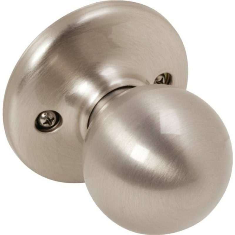 Polo Door Knob, Round, Half Inactive/dummy, Grade 3, Metal, Satin Nickel