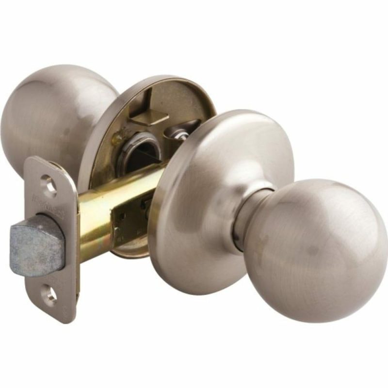 Polo Door Knob, Round, Passage/hall/closet, Grade 3, Metal, Satin Nickel