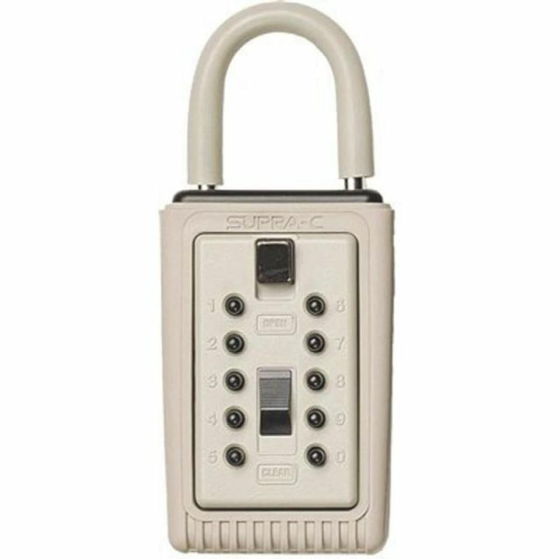 Portable 3 Key Box With Pushbutton Combination Lock Gray