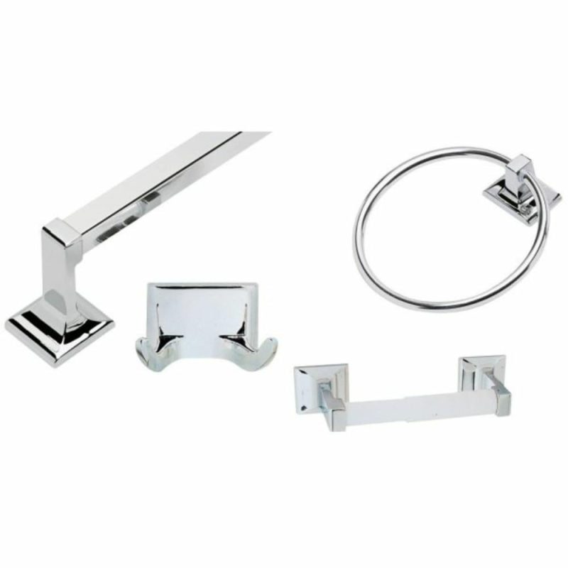 Proplus Millbridge 4-Piece Bathroom Kit, Polished Chrome Finish