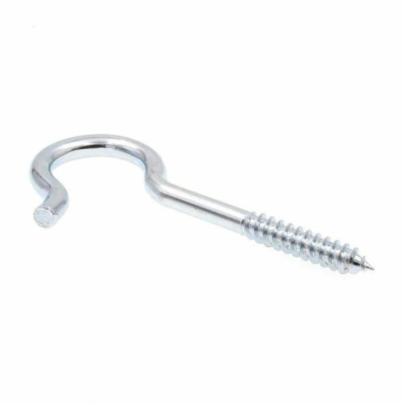 Rd Bend Screw Hooks, .4, Zc, Package Of 10