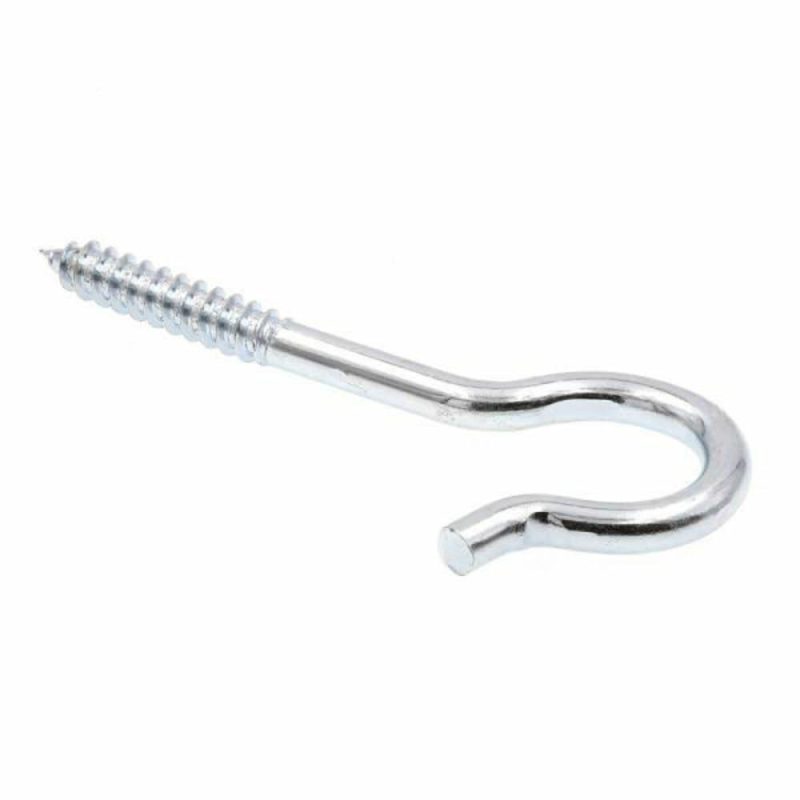 Rd Bend Screw Hooks, .4, Zc, Package Of 10