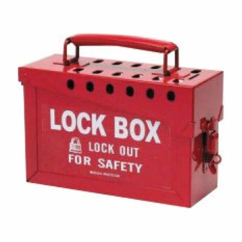 Red 6″ X 9″ X 3 1/2″ Heavy Duty Steel Portable Group Lock Box