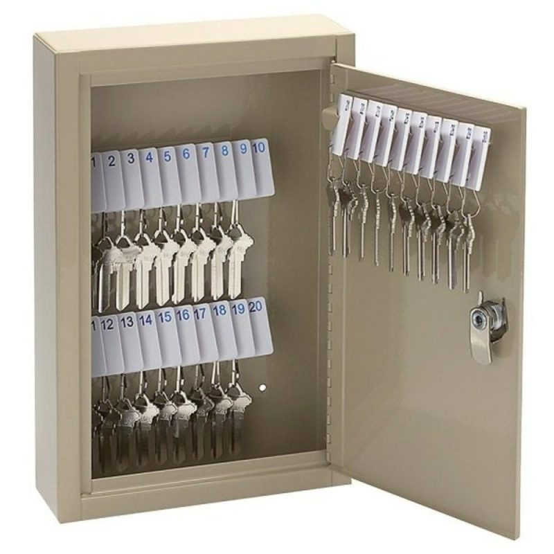 Sand High-Security Locking 30-Key Cabinet 12.125 X 8.125 X 2.5inch