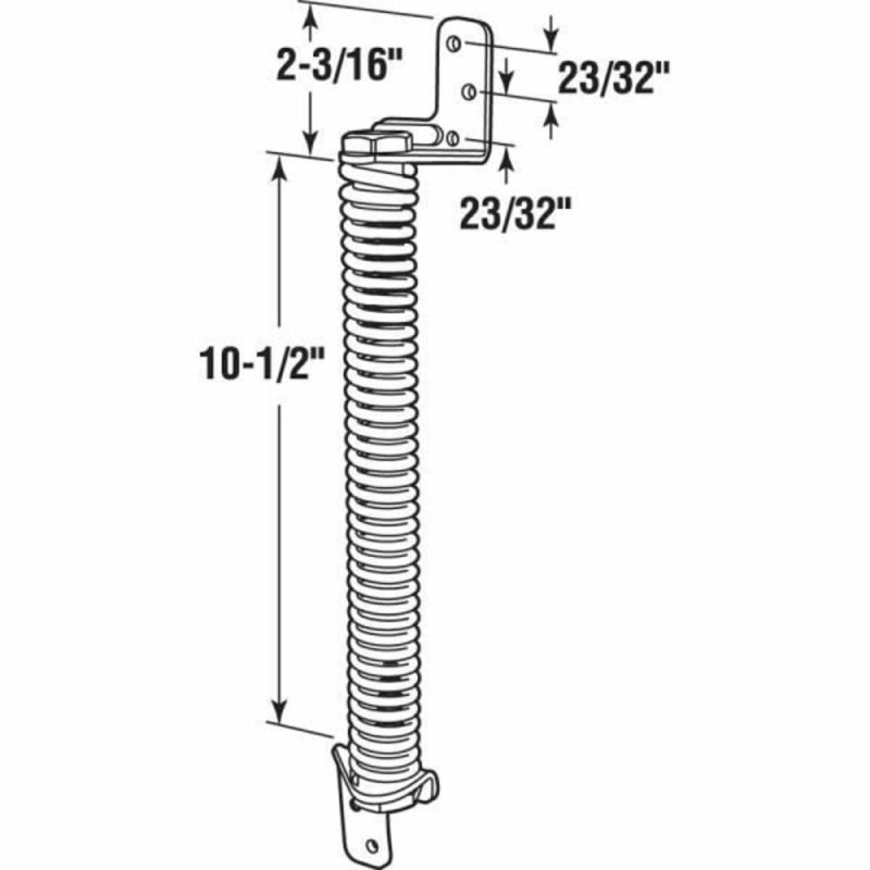 Self Closing Gate Spring, 10 In., Steel, Black, Adjustable