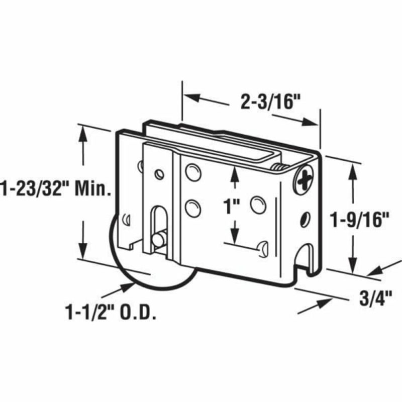 Sgl 1-1/2inh Stl Roller , Plain Back Housing, Stl