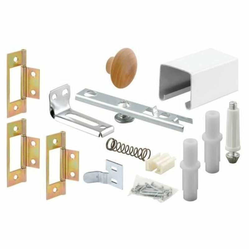 Slide-Co Bi-Fold Closet Dr Track Kit, 36in Open, Roll-Form Stl Trk, Wt ,2-Panel