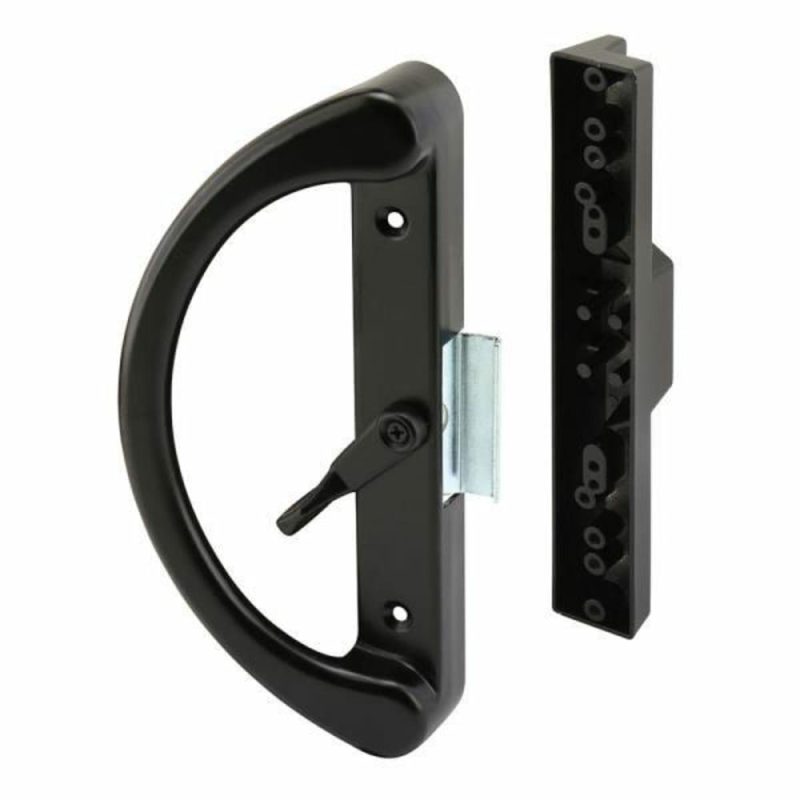 Sliding Dr Cam Latch, Reverse Hook, 4-15/16 In., Blk