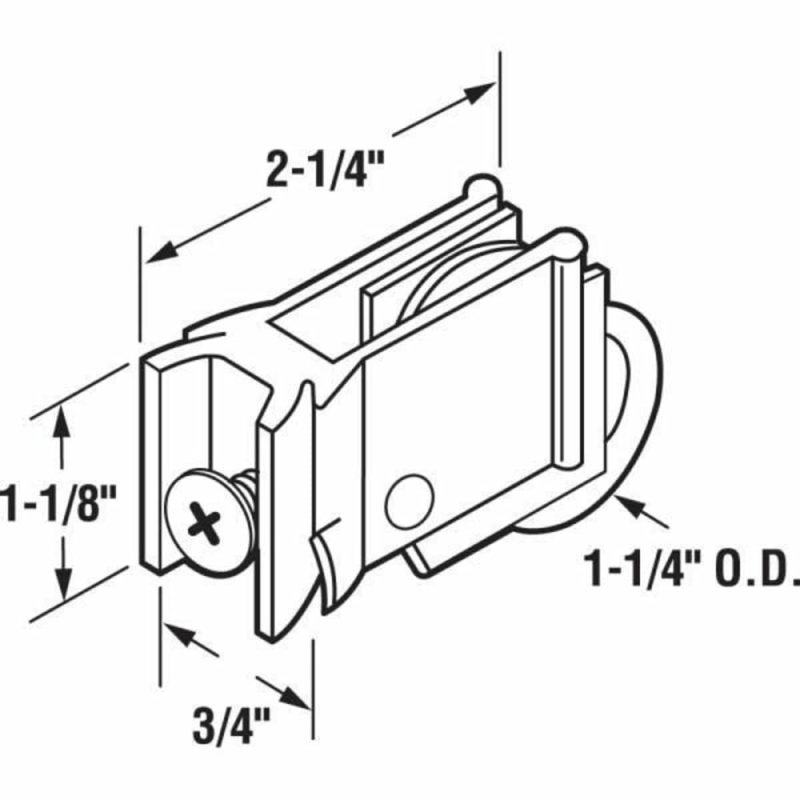 Sliding Dr Roller , 1-1/4in Stl Ball Bearing