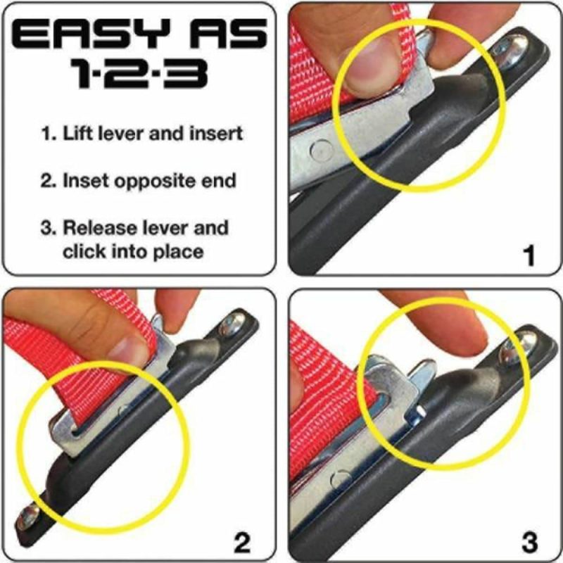 Snap-Loc 16 Ft. X 2 In. Red Logistic Ratchet E-Strap W/ Hook And Loop Fastener