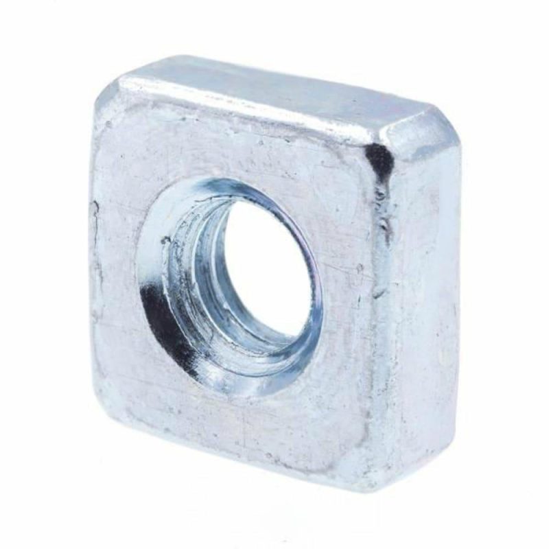 Square Nuts, #8,zinc, Package Of 10