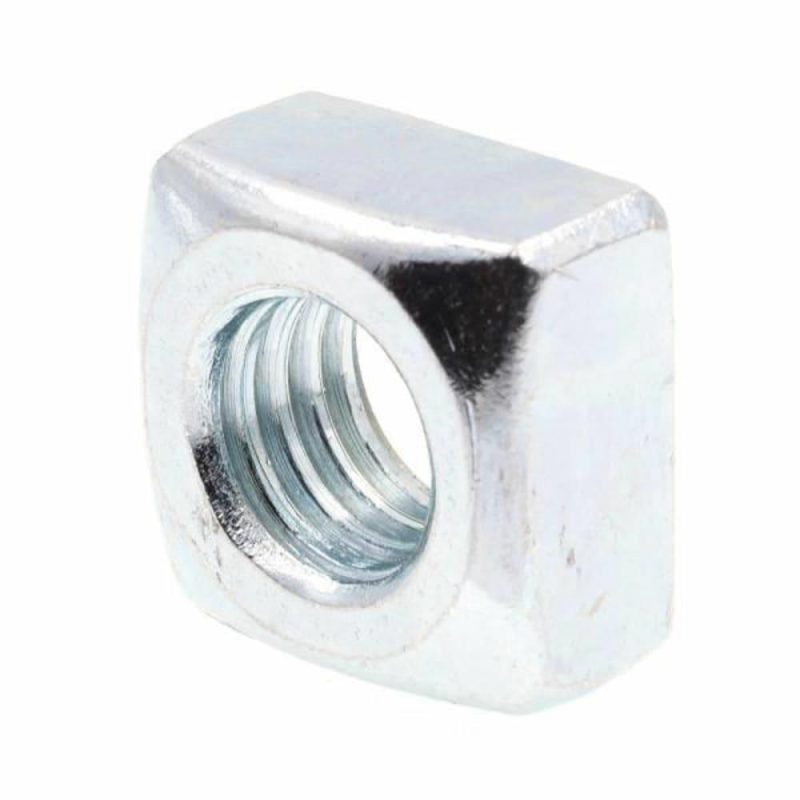 Square Nuts, Zinc, Package Of 10.