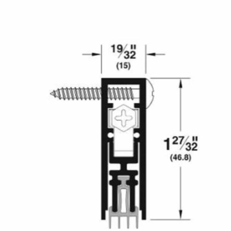 Stc4131cpk36 Acoustic Automatic Door Bottom, Clear Alum, 36 Long