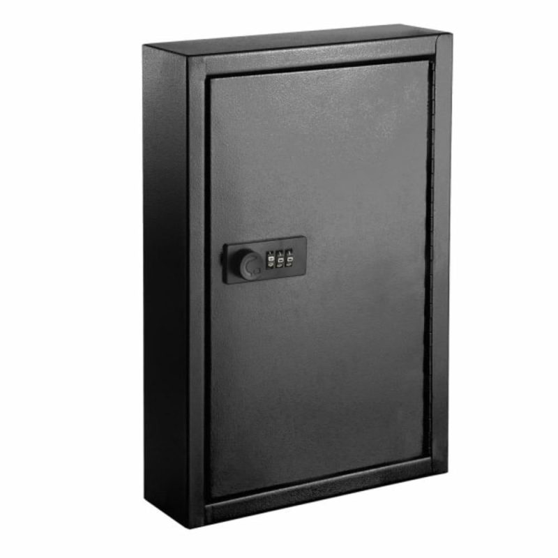 Steel Heavy-Duty 40-Key Cabinet W/comb Lock Black W/100 Key Tag