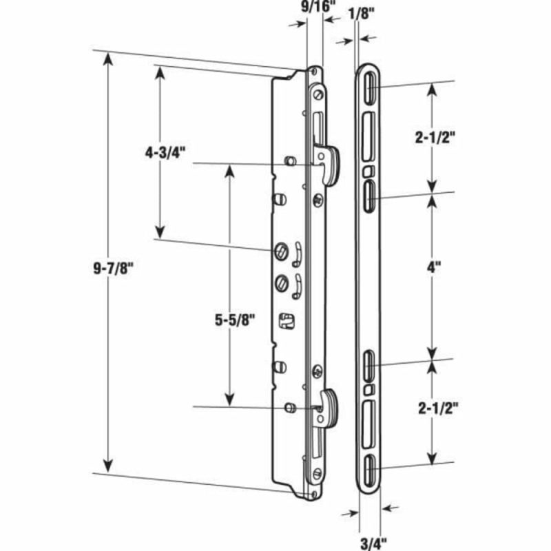 Stl, Multi-Point Dr Lock And Kpr W/ 45 Deg Keyway For Slid Patio Drs