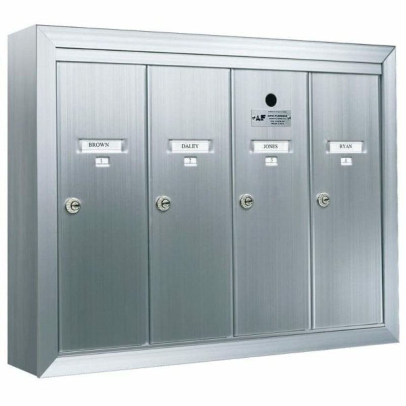 Surface Mount Vertical 4-Door Mailbox