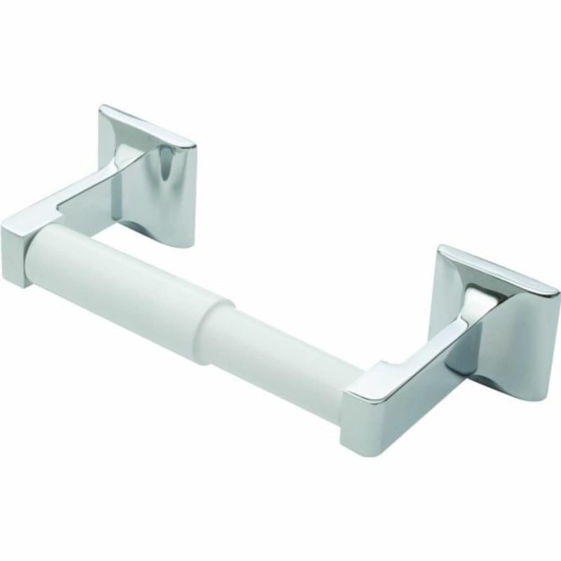 Toilet Paper Dispenser, Concealed Mount, Chrome, Plastic Roller