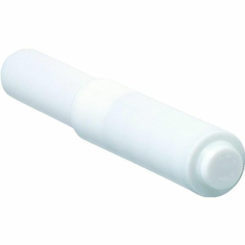 Toilet Paper Roller, White Plastic, Cam End, Package Of 5