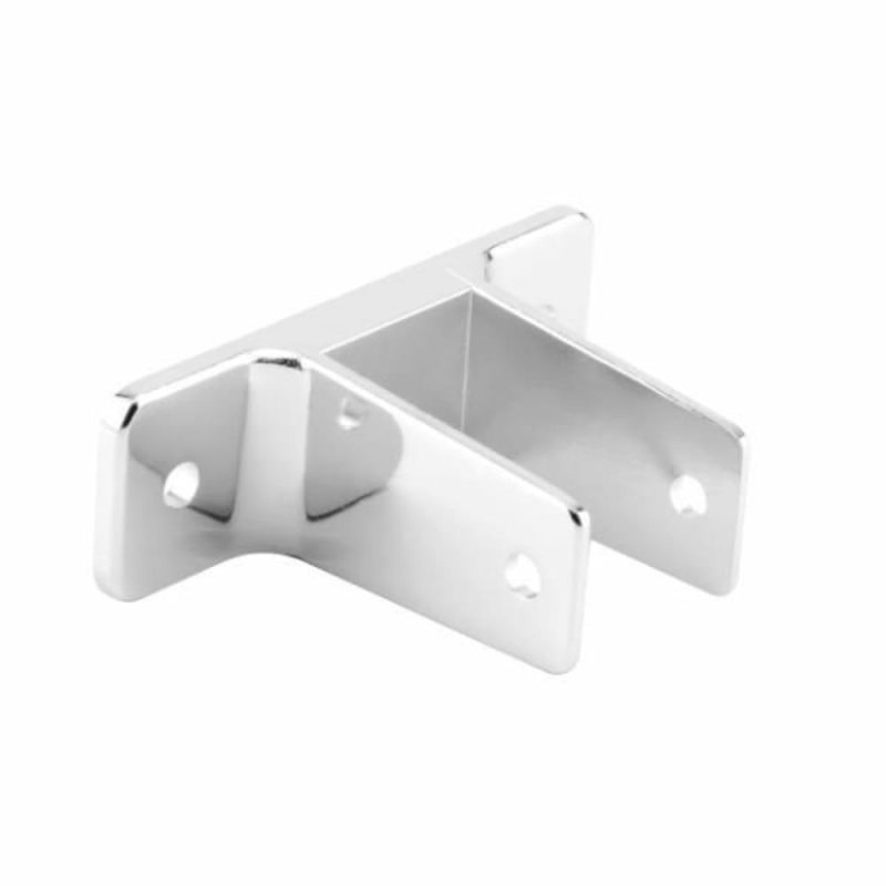 Two Ear Wall Bracket, For 1-1/4 In. Panels, Zinc Alloy, Chrm