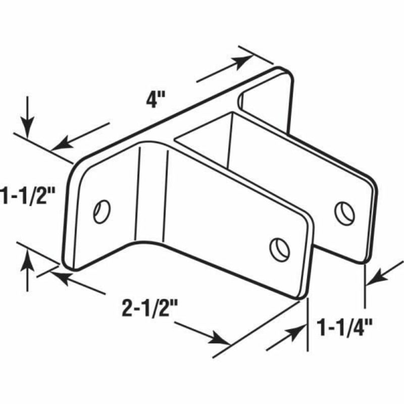 Two Ear Wall Bracket, For 1-1/4 In. Panels, Zinc Alloy, Chrm