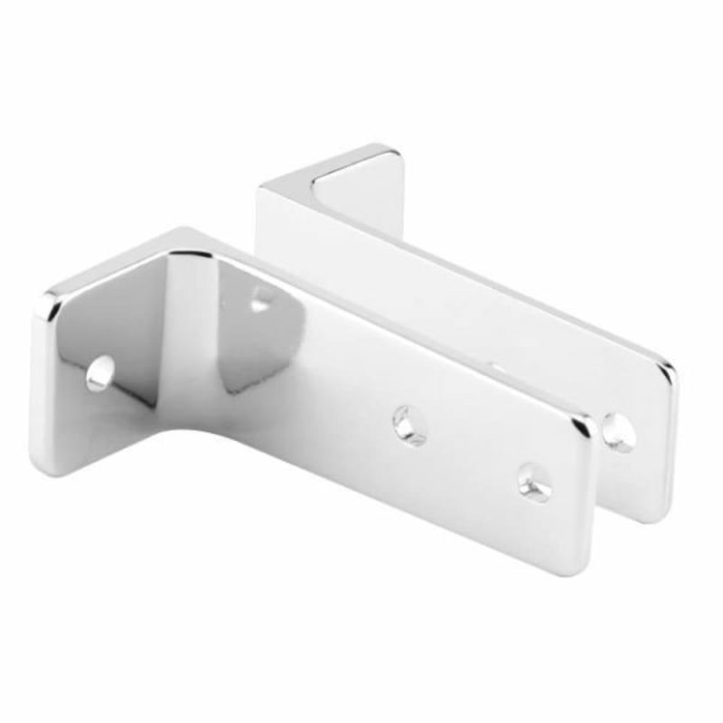 Two Piece Wall Brackets, 3-1/2 In, Zc Alloy, Chrome Set, Package Of 2