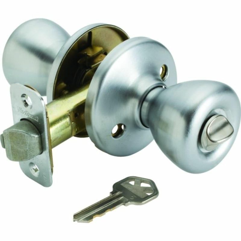 Tylo Door Knob With Smartkey Security™, Flat Ball, Entry, Grade 3, Metal, Satin Chrome