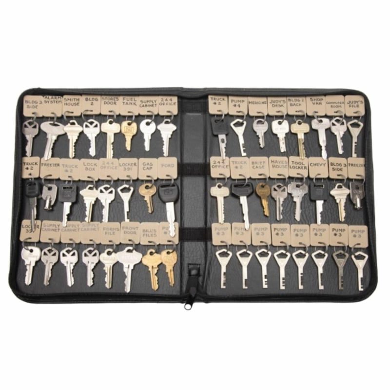 Vel-Key Portable Key Case, 48 Tags, Zipper Case