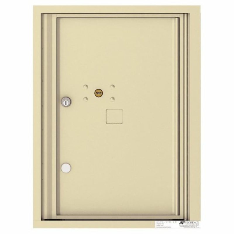 Versatile 4c Mailbox, 6 High Suite, 1-Parcel Locker, Beige