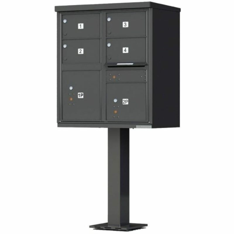 Vital™ Cluster Box Unit, 4 Large Mailboxes + 2 Parcel Lockers, Dark Bronze