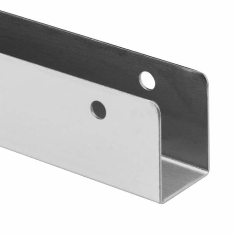 Wall Bracket, 1 In. X 54 In., Ss, U- Shape Bracket, 5 Hole