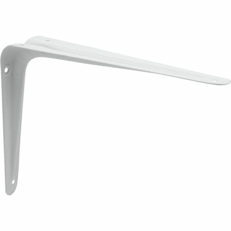 White Enamel 6″ X 8″ Stamped Steel Shelf Brackets, Pack Of 2