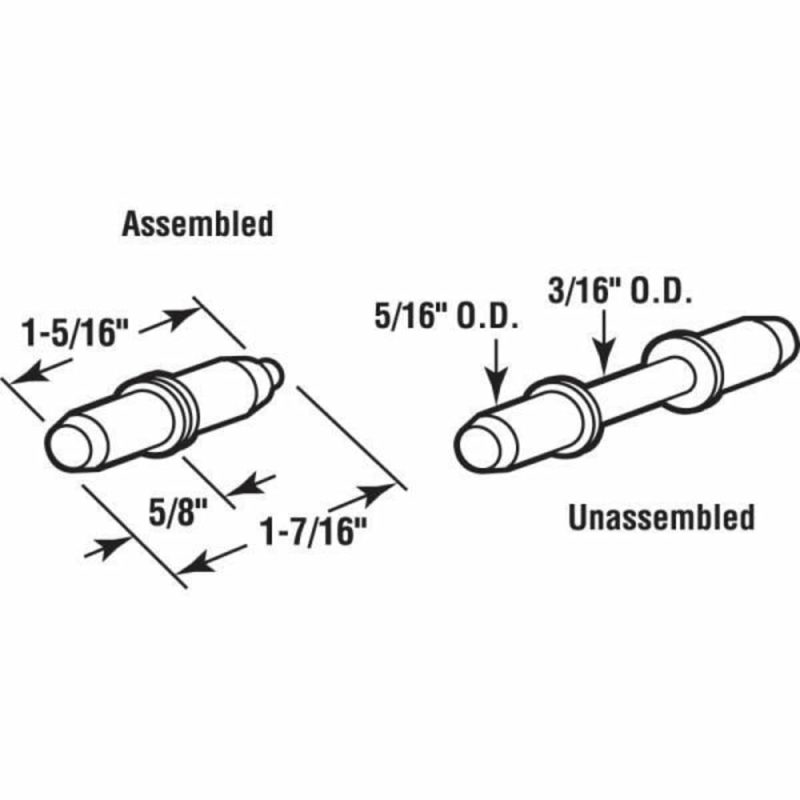 White Nylon Storm Door Hinge Pin Kit W/ Pins And Bushings 6-Sets