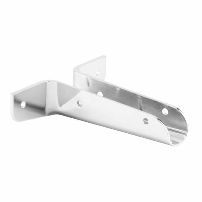 Wing Urinal Bracket, 1-1/4 In. X 6 In., Zamak, Chrm Plated, W/fasteners