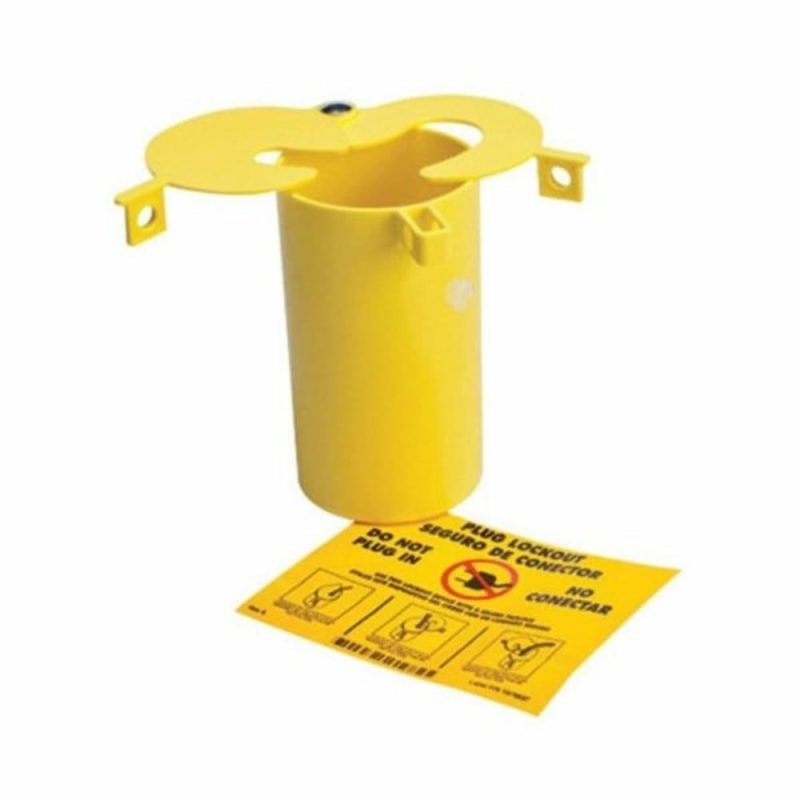 Yellow 3″ X 5 1/2″ Thermoplastic Prinzing 3-In-1 Plug Lockout