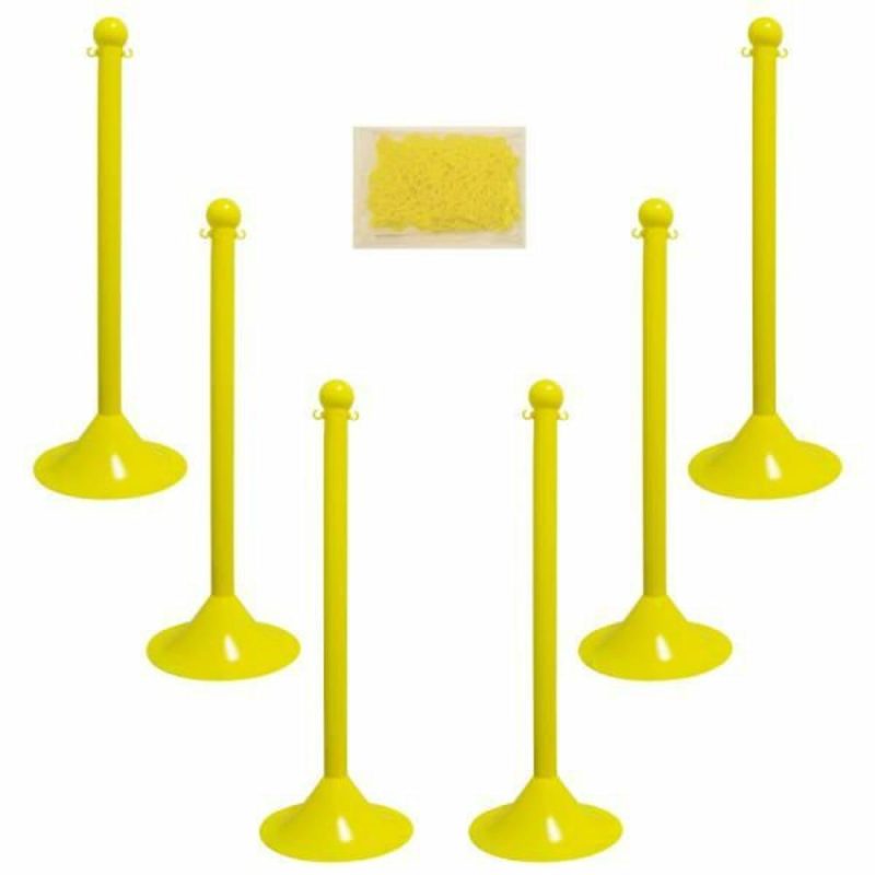 Yellow Light Duty Stanchion And Chain Kit